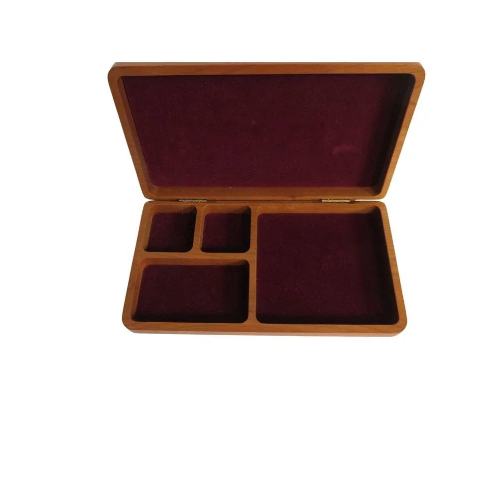 Wilderness Woods Wooden Jewelry‎ Trinket Storage Box Engraved Rose Design USA
